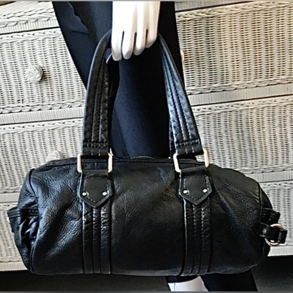 Marc Jacobs pebble grain leather oversized duffle bag black color size  13” - 9” - Picture 1 of 11